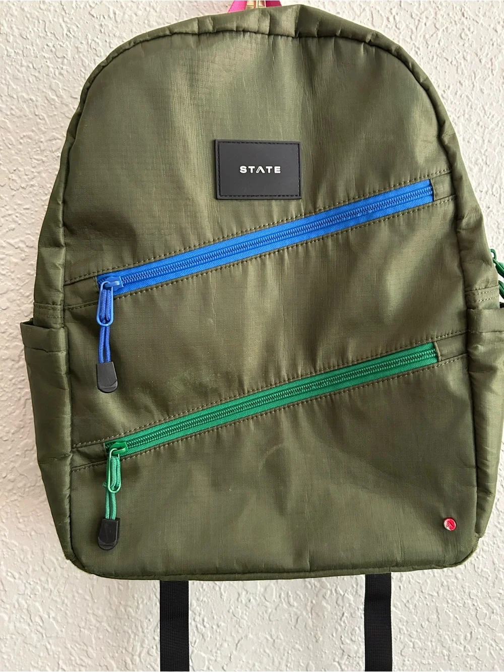 STATE Ripstop Kane Kids Travel Olive Diagonal Zipper Backpack